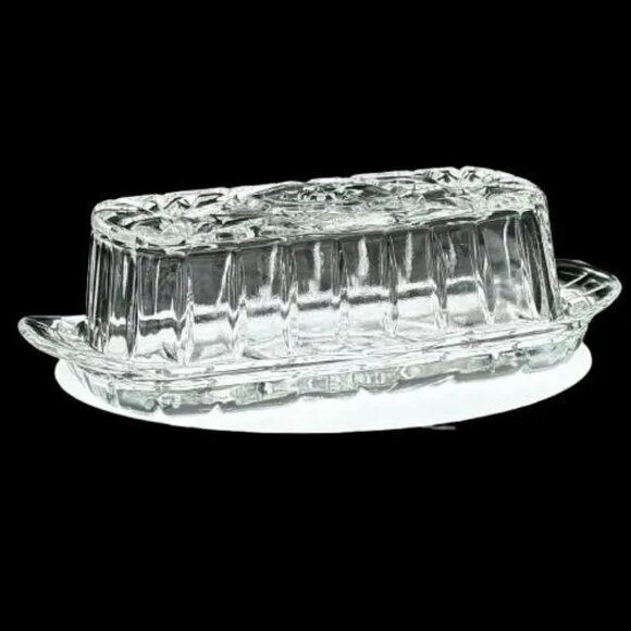 Vintage 1960's Anchor Hocking EAPC Star of David Starburst Butter Dish - Picture 5 of 5